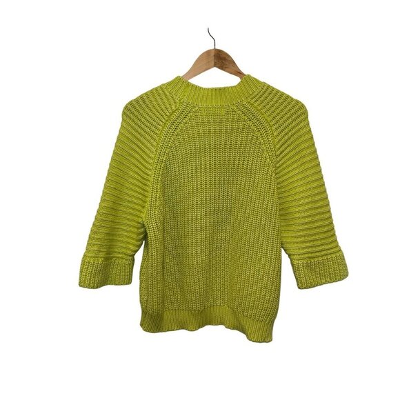 Maeve By Anthropologie Lime Green Ribbed Knit Pullover Sweater Women's Size XS - Picture 2 of 9